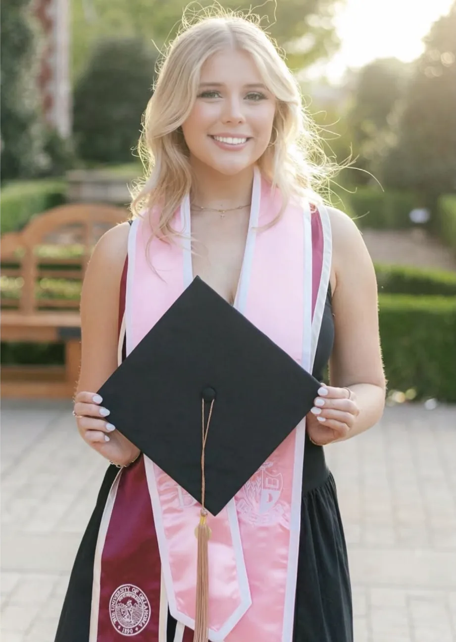 Carsyn at her University of Oklahoma graduation, May 2026