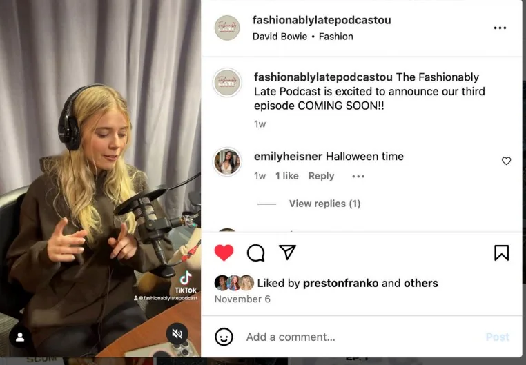 Recording session and episode announcement post