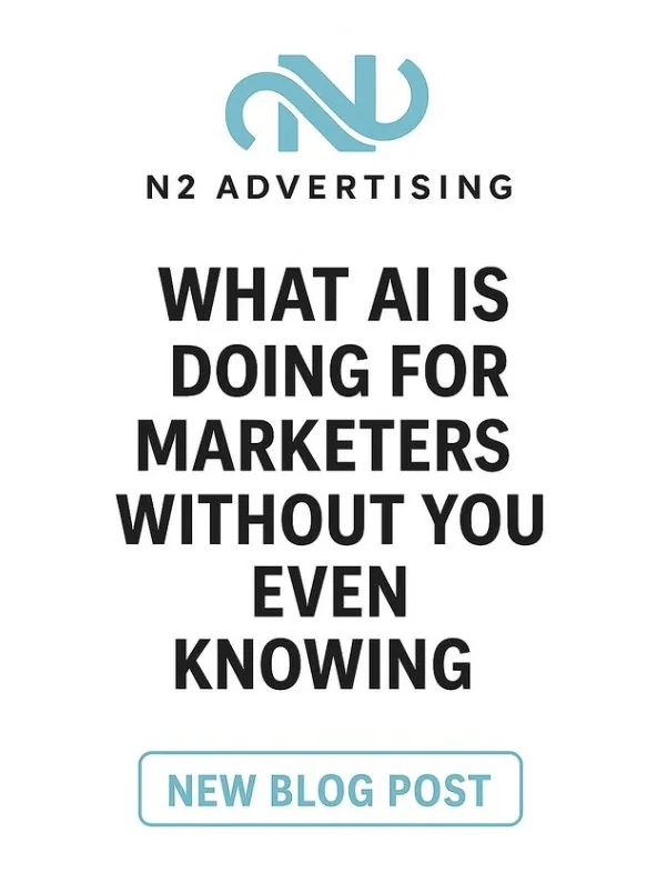 Promo graphic for the blog post “What AI Is Doing for Marketers Without You Even Knowing”
