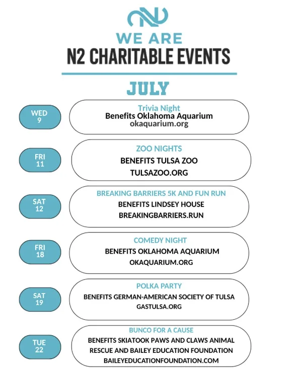 We Are N2 Charitable Events, July 2025 edition