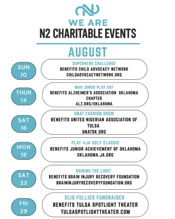 We Are N2 Charitable Events, August 2025 edition